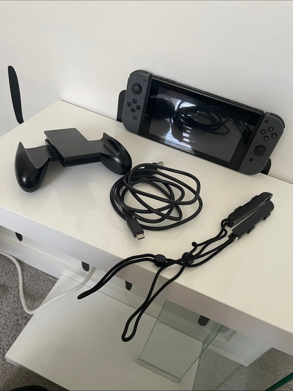 Nintendo Switch Gray Joy-Con Console Bundle w/ Charger & Accessories